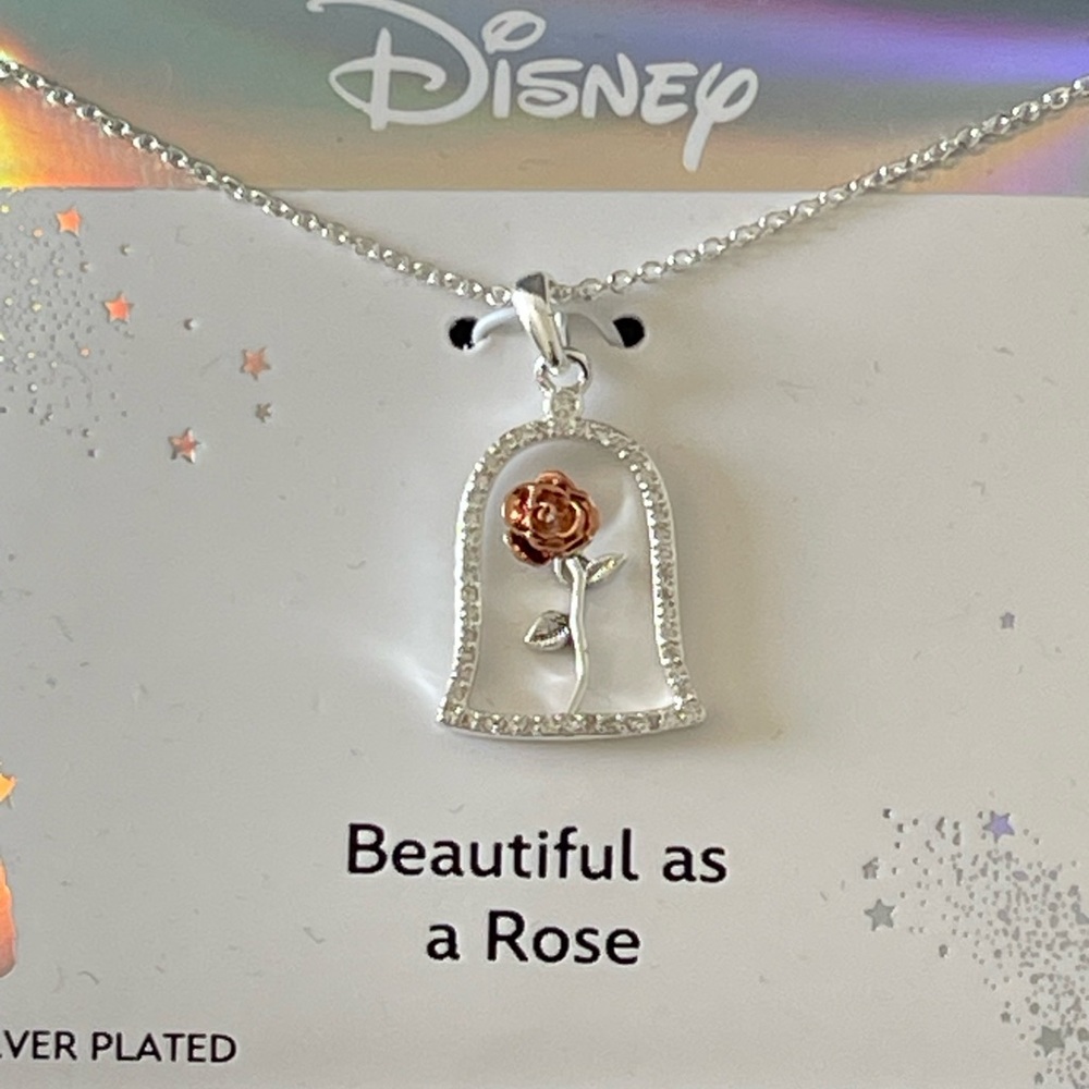 Disney Classics Jewelry | Beauty & the Beast | Enchanted Rose Pendant Necklace - Picture 4 of 8